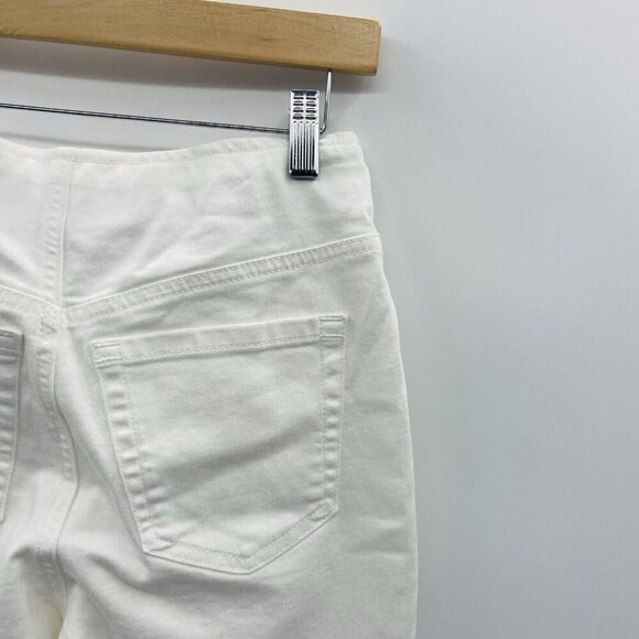 INC International Concepts Womens Size 2 High-Rise Pull-On Flare Crop Jean White - Picture 4 of 8